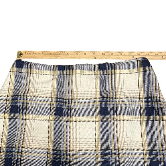 Blue Rain Rayon Blend Plaid Mini Skirt Sz L - Picture 4 of 6